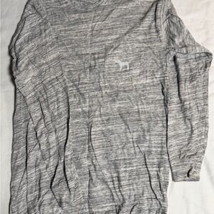 PINK Victoria’s Secret Gray Long Sleeve Bling Shirt